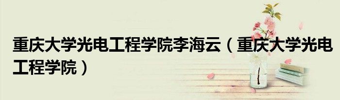 重庆大学光电工程学院李海云（重庆大学光电工程学院）