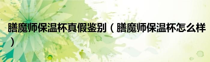 膳魔师保温杯真假鉴别（膳魔师保温杯怎么样）