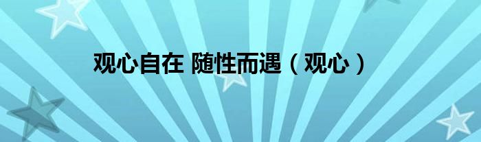 观心自在 随性而遇（观心）
