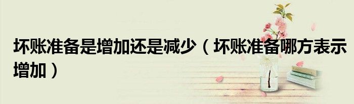 坏账准备是增加还是减少（坏账准备哪方表示增加）