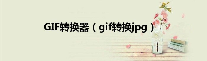 GIF转换器（gif转换jpg）