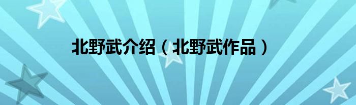 北野武介绍（北野武作品）