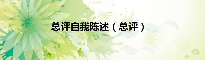 总评自我陈述（总评）