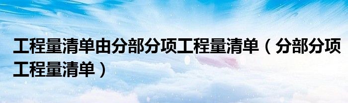 工程量清单由分部分项工程量清单（分部分项工程量清单）