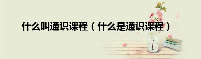 什么叫通识课程（什么是通识课程）