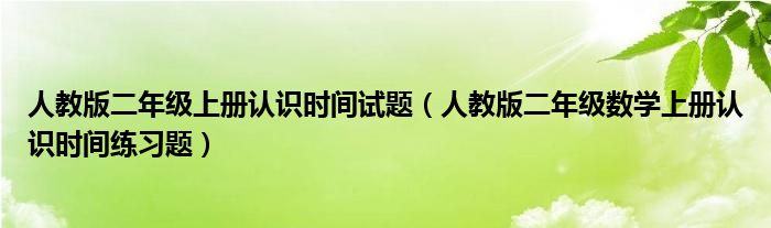 人教版二年级上册认识时间试题（人教版二年级数学上册认识时间练习题）