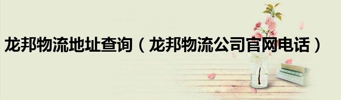 龙邦物流地址查询（龙邦物流公司官网电话）