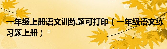 一年级上册语文训练题可打印（一年级语文练习题上册）