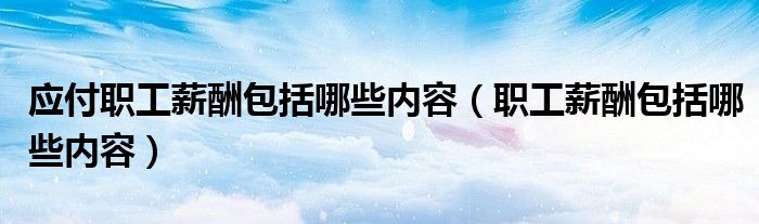 应付职工薪酬包括哪些内容（职工薪酬包括哪些内容）