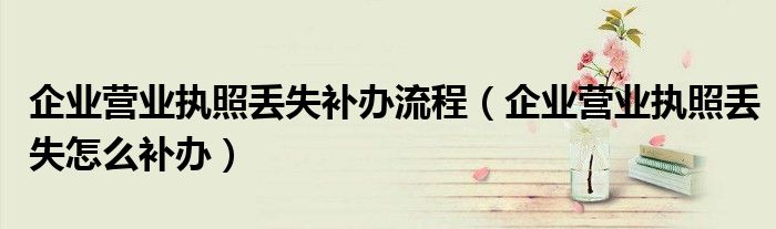 企业营业执照丢失补办流程（企业营业执照丢失怎么补办）