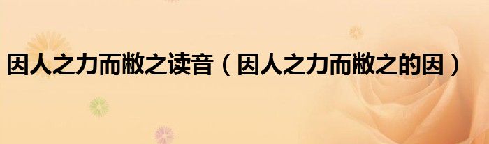 因人之力而敝之读音（因人之力而敝之的因）