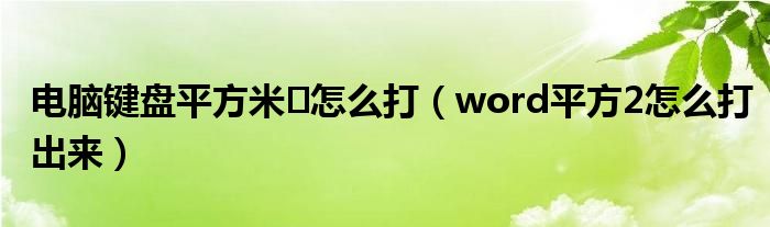 电脑键盘平方米㎡怎么打（word平方2怎么打出来）