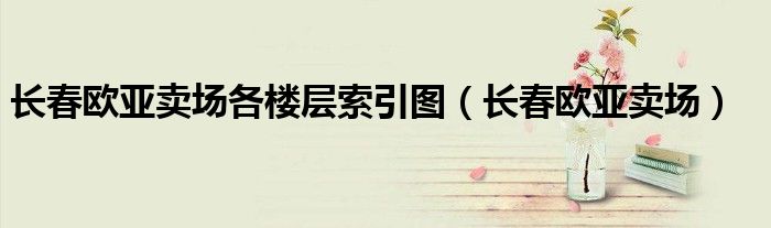 长春欧亚卖场各楼层索引图（长春欧亚卖场）