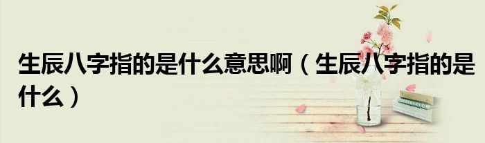 生辰八字指的是什么意思啊（生辰八字指的是什么）