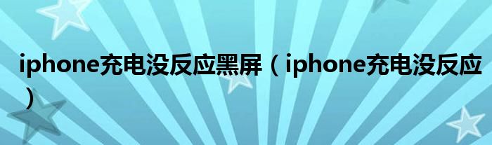 iphone充电没反应黑屏（iphone充电没反应）