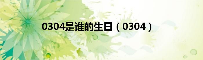 0304是谁的生日（0304）
