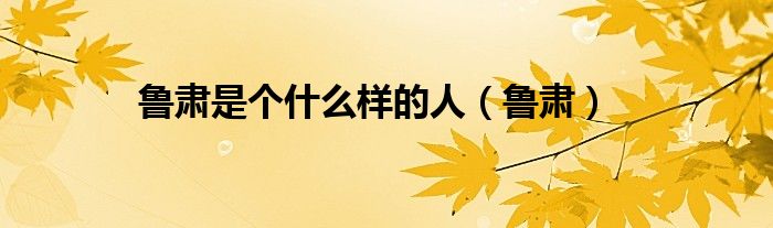 鲁肃是个什么样的人（鲁肃）