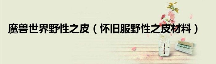 魔兽世界野性之皮（怀旧服野性之皮材料）