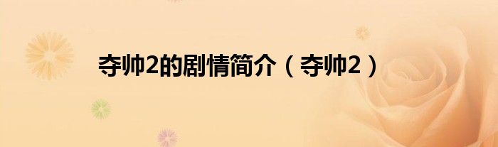 夺帅2的剧情简介（夺帅2）