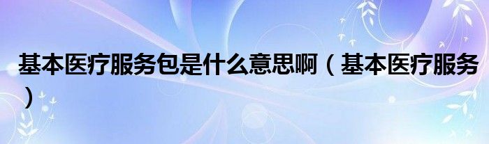 基本医疗服务包是什么意思啊（基本医疗服务）