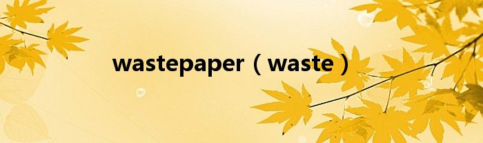 wastepaper（waste）