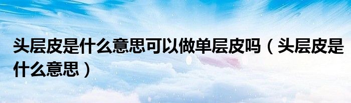 头层皮是什么意思可以做单层皮吗（头层皮是什么意思）