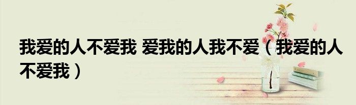 我爱的人不爱我 爱我的人我不爱（我爱的人不爱我）