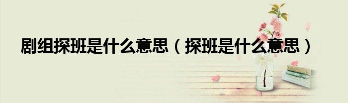 剧组探班是什么意思（探班是什么意思）