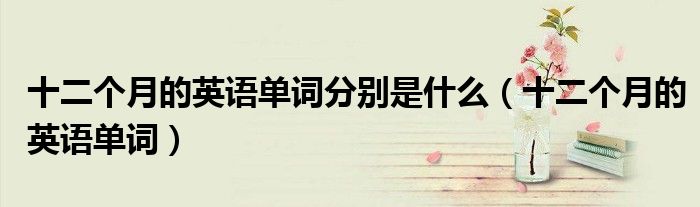 十二个月的英语单词分别是什么（十二个月的英语单词）