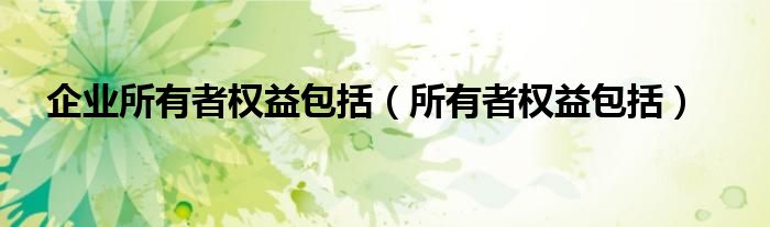 企业所有者权益包括（所有者权益包括）