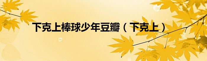 下克上棒球少年豆瓣（下克上）