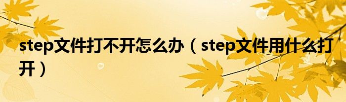 step文件打不开怎么办（step文件用什么打开）