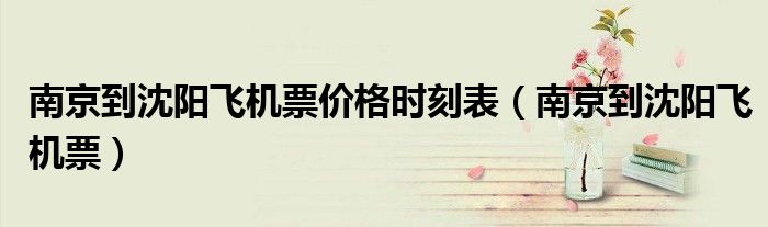 南京到沈阳飞机票价格时刻表（南京到沈阳飞机票）