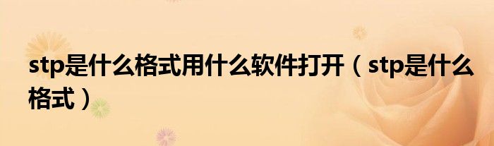 stp是什么格式用什么软件打开（stp是什么格式）