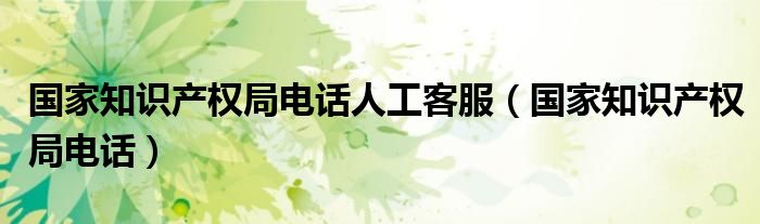 国家知识产权局电话人工客服（国家知识产权局电话）
