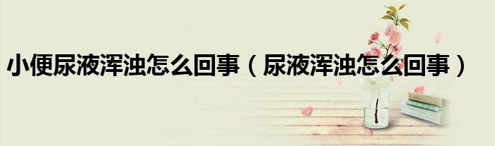 小便尿液浑浊怎么回事（尿液浑浊怎么回事）