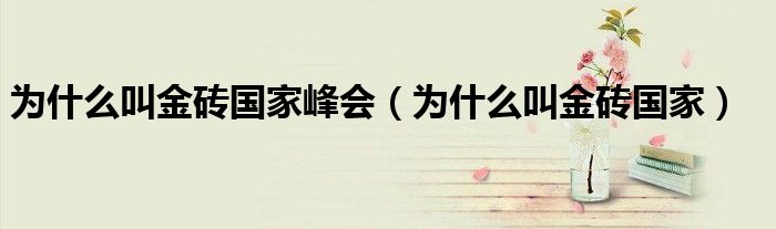 为什么叫金砖国家峰会（为什么叫金砖国家）