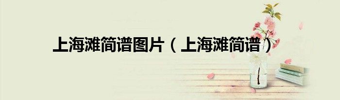上海滩简谱图片（上海滩简谱）