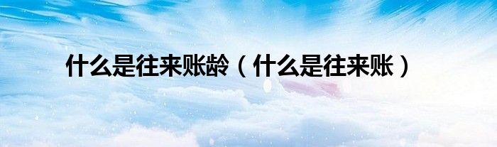什么是往来账龄（什么是往来账）