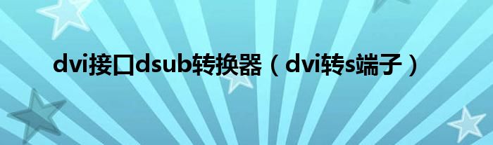 dvi接口dsub转换器（dvi转s端子）