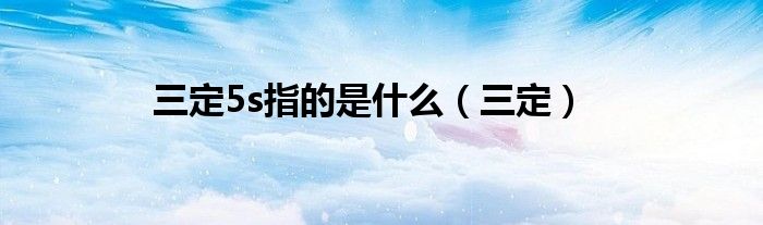 三定5s指的是什么（三定）