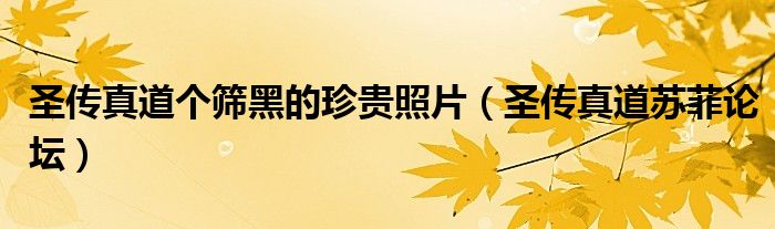 圣传真道个筛黑的珍贵照片（圣传真道苏菲论坛）