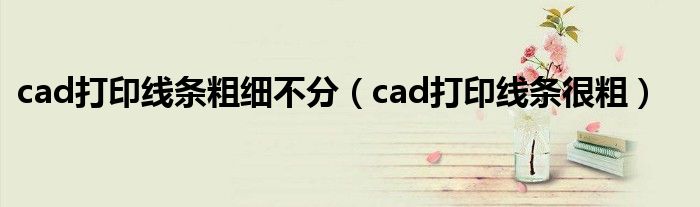cad打印线条粗细不分（cad打印线条很粗）