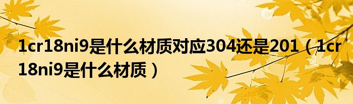 1cr18ni9是什么材质对应304还是201（1cr18ni9是什么材质）