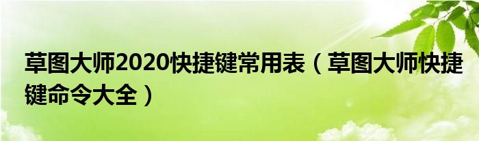 草图大师2020快捷键常用表（草图大师快捷键命令大全）