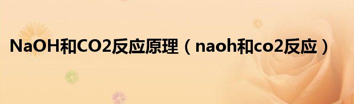 NaOH和CO2反应原理（naoh和co2反应）