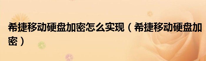 希捷移动硬盘加密怎么实现（希捷移动硬盘加密）