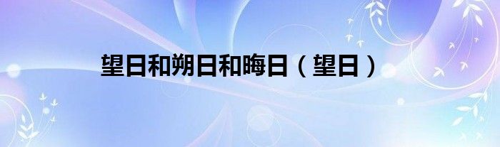 望日和朔日和晦日（望日）
