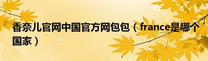 香奈儿官网中国官方网包包（france是哪个国家）