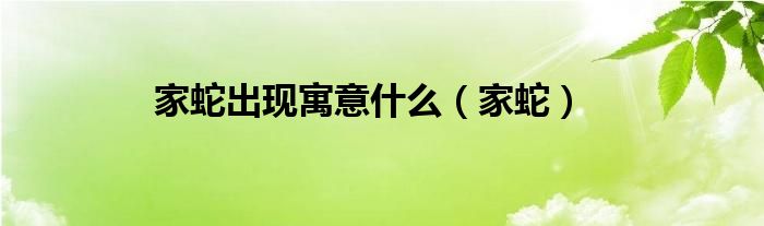 家蛇出现寓意什么（家蛇）
